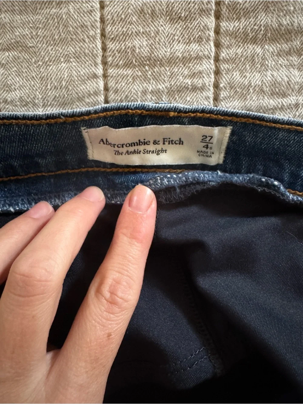 Abercrombie & Fitch Maternity Distressed Blue Denim Jeans with Stretch Panel